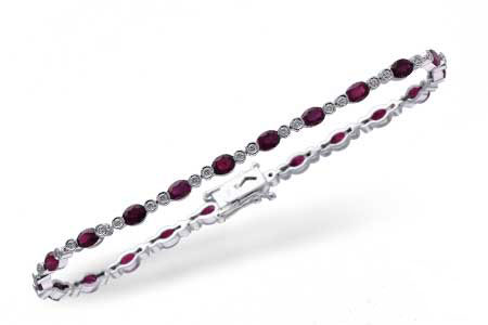 M183-90295: BRACELET 4.08 RUBY 4.55 TGW
