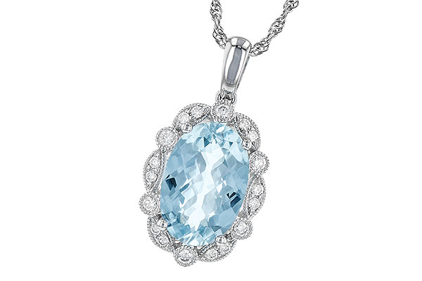 M190-23940: NECKLACE 2.40 AQUA 2.57 TGW (12x8MM AQ)