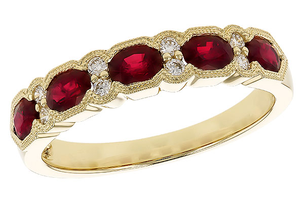 M273-87586: LDS WED RG .88 TW RUBY 1.00 TGW (4x3MM RUBY)