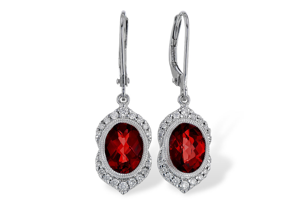 M274-73022: EARRING 3.06 GARNET 3.25 TGW