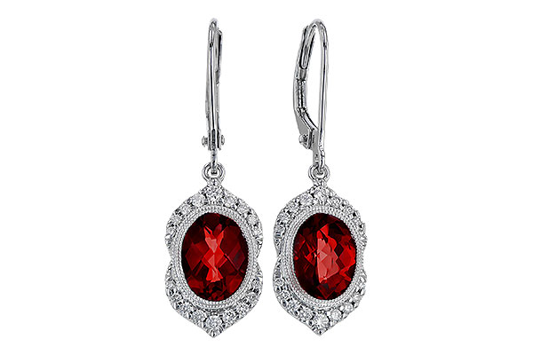 M274-73022: EARRING 3.06 GARNET 3.25 TGW