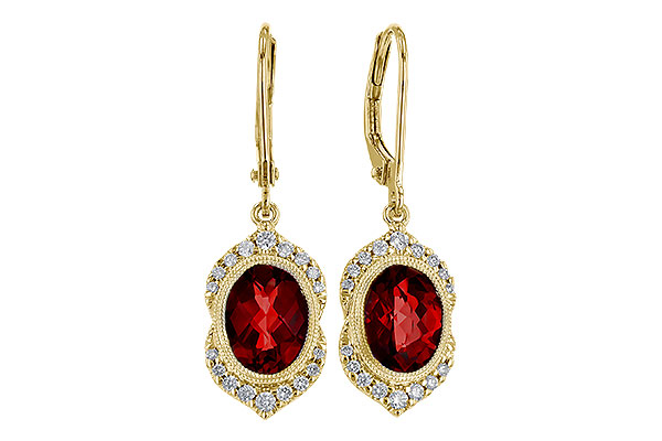 M274-73022: EARRING 3.06 GARNET 3.25 TGW