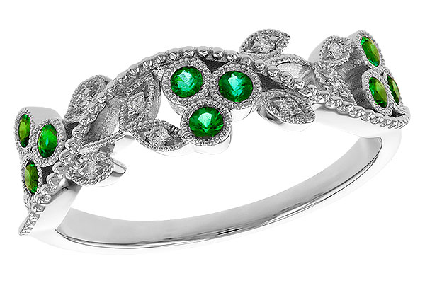 M274-81186: LDS WED RG .17 EMERALD TW .23 TGW