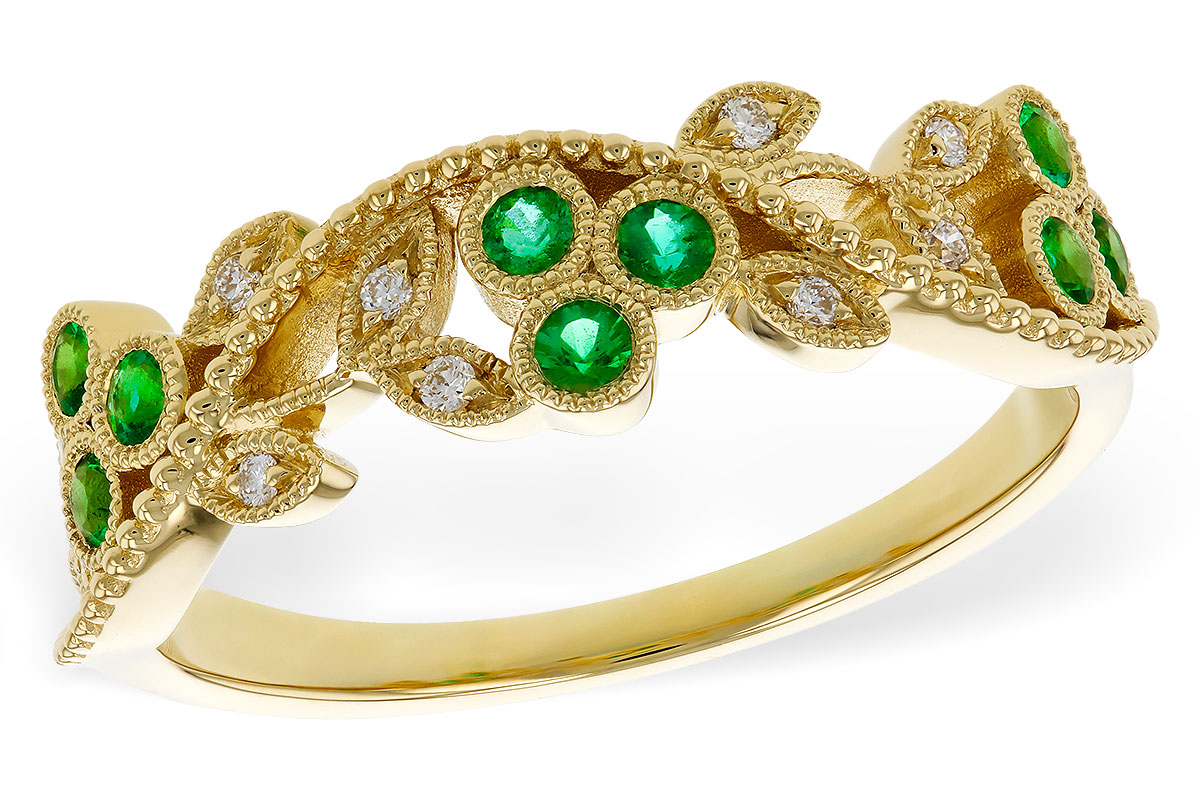 M274-81186: LDS WED RG .17 EMERALD TW .23 TGW