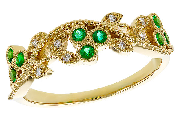 M274-81186: LDS WED RG .17 EMERALD TW .23 TGW