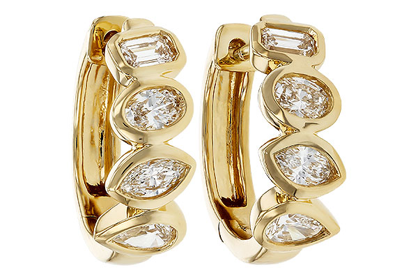 M275-63913: EARRINGS .68 TW FANCY CUT DIAS