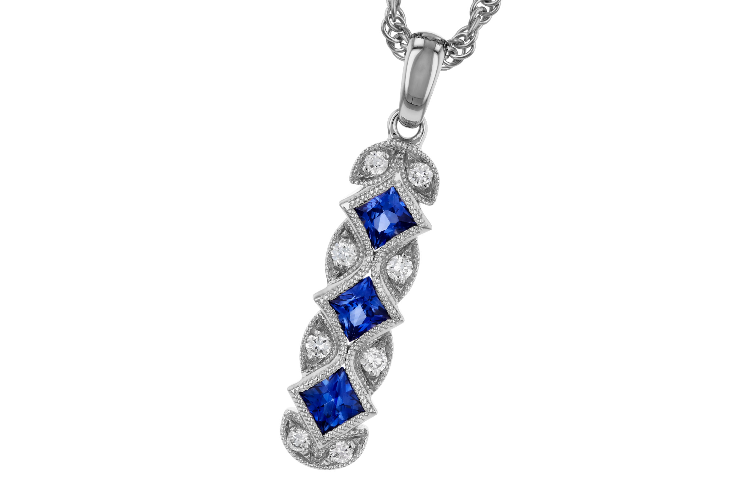 M275-65731: NECKLACE .55 TW SAPPHIRE .64 TGW