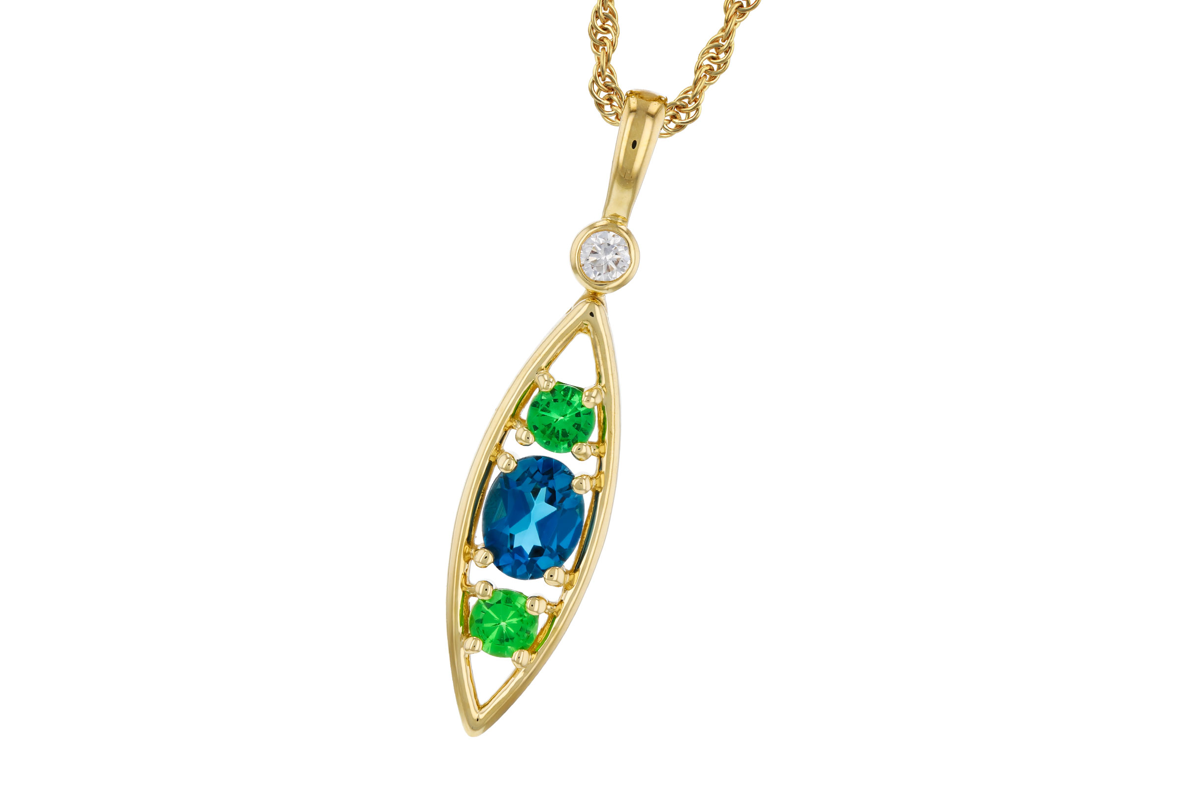 M275-65768: NECKLACE .54 SEMI-PREC (LBT & GR.GT) .58 TGW
