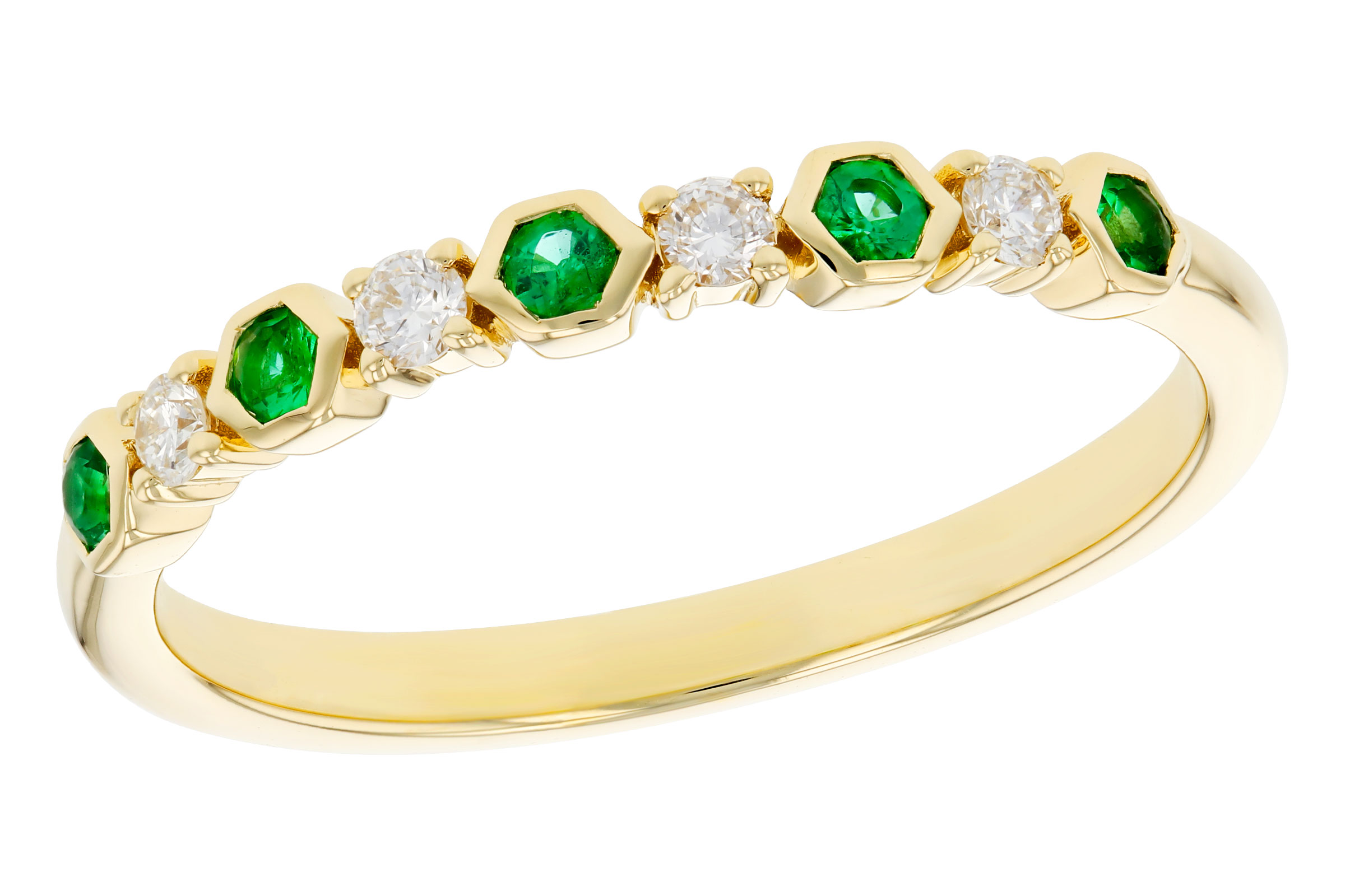 M275-66668: LDS WED RG .10 TW EMERALD .20 TGW